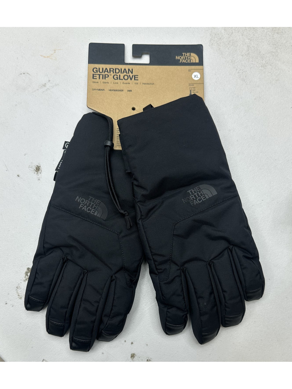 The North Face Guardian Etip Gloves XL Black DryVent Insulated Ski Snow NWT